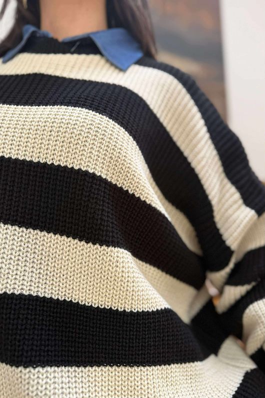 Buddie Stripe Knit Black /2=